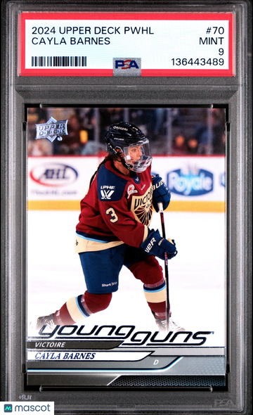 2024-25 Upper Deck Pwhl Cayla Barnes #70 Young Guns Rookie PSA 9