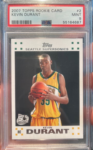2007 topps rookie card Kevin Durant PSA 9