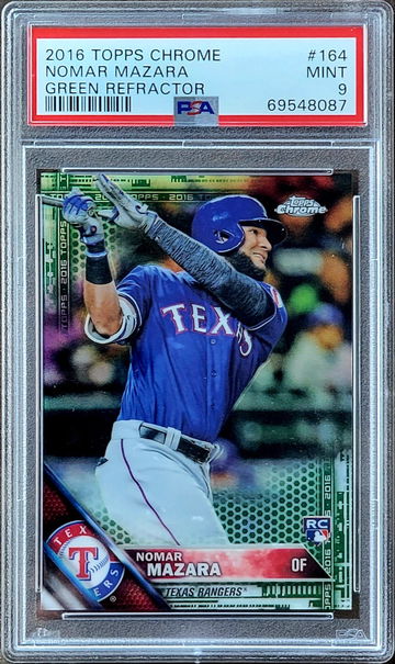 2016 SP /99 NOMAR MAZARA Topps Chrome GREEN REFRACTOR PSA 9 POP 1 Rookie RC #164