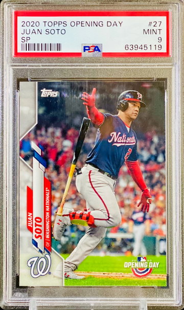 Juan Soto Opening Day Bat Drop SSP PSA 9 LOW POP
