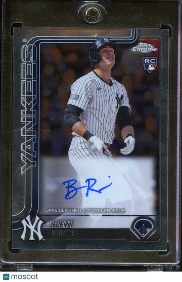Ben Rice 2025 Topps Chrome RC Auto New York Yankees