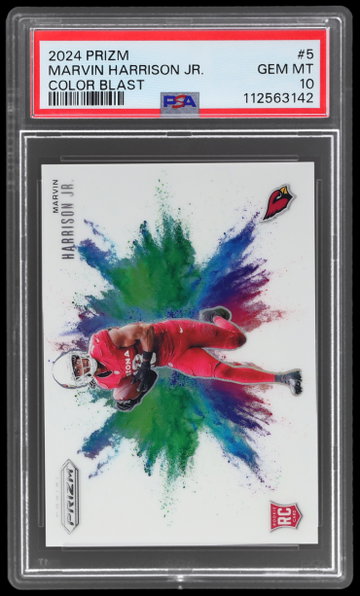 2024 Panini Prizm Marvin Harrison Jr. Color Blast Prizm PSA 10