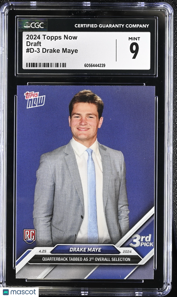 2024 Topps Now Drake Maye #D-3 Draft CGC 9