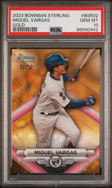 2023 Bowman Sterling Gold Miguel Vargas #BSR32 /50 PSA 10