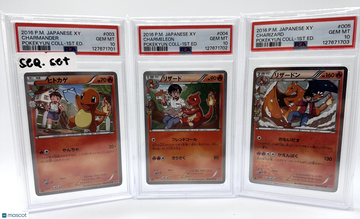 PokeKyun Collection Charmeleon Charmander Charizard Japanese 127671702 127671701 127671703 (Sequential Set) PSA 10 #003/