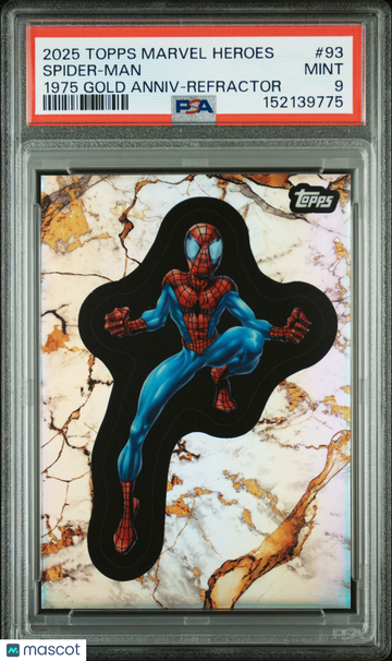 2025 Topps Marvel Comic Book Heroes 1975 Gold Anniversary Spider-Man #93 PSA 9