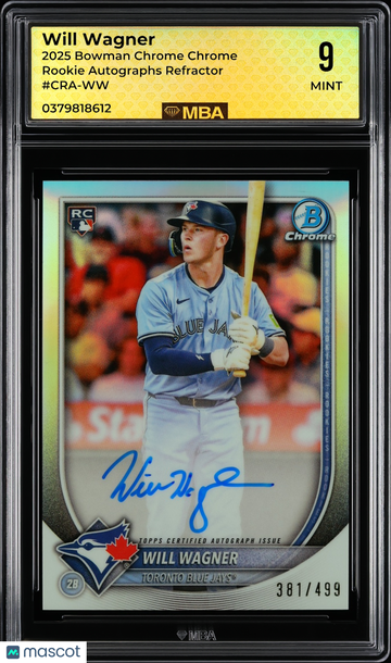 2025 Bowman Chrome Chrome Rookie Autographs Will Wagner #CRA-WW Refractor MBA 9