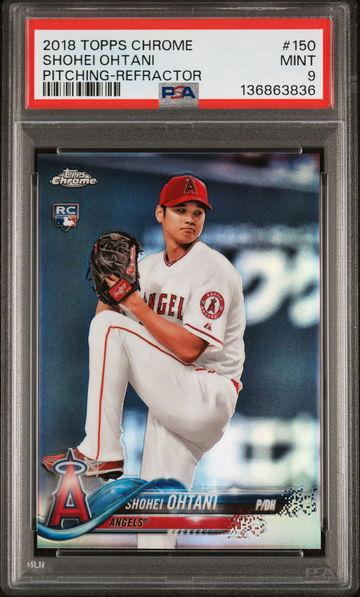 2018 Topps Chrome Pitching Refractor Shohei Ohtani #150 PSA 9