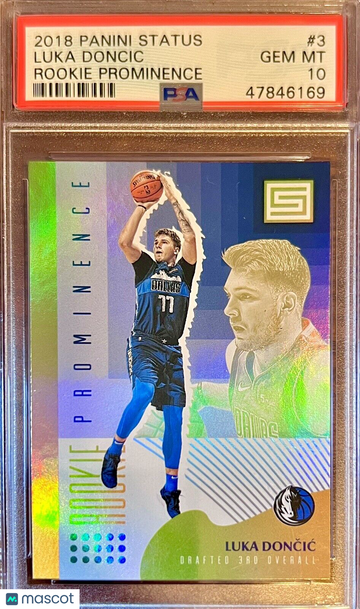 POP 38 PSA 10 RC Luka Doncic 2018-19 Panini Rookie Prominence Holo Rare SSP