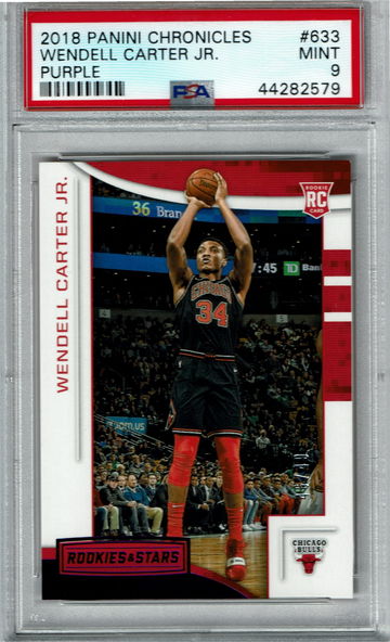 2018 Panini Chronicles Wendell Carter Jr RC Purple /49 PSA 9 MINT