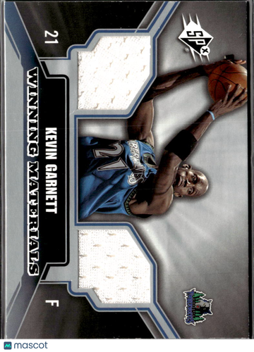 Kevin Garnett 2005 Upper Deck SPx Winning Materials Game-Used Jersey Warm-Up Minnesota Timberwolves