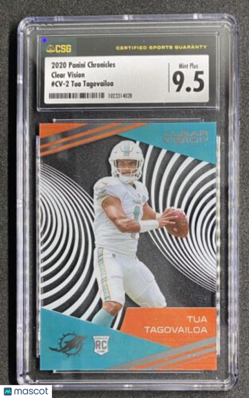 Tua Tagovailoa 2020 Chronicles Clear Vision Rookie #CV-2 Dolphins RC CSG 9.5