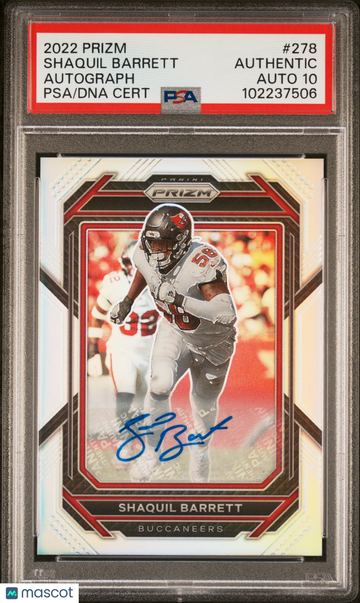 2022 Panini Prizm Shaquil Barrett #278 Autograph PSA A Auto 10