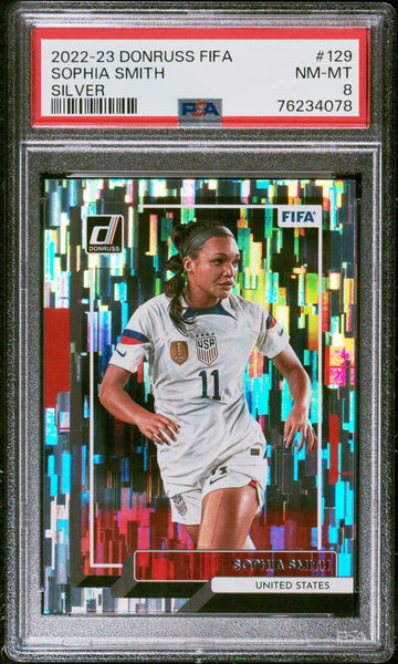 2022 DONRUSS SOPHIA SMITH PANINI FIFA SILVER #129 PSA 8