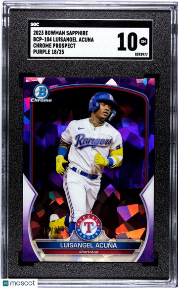 2023 Bowman Sapphire Luisangel Acuna #BCP-104 CHR. Pros. Purple SGC 10