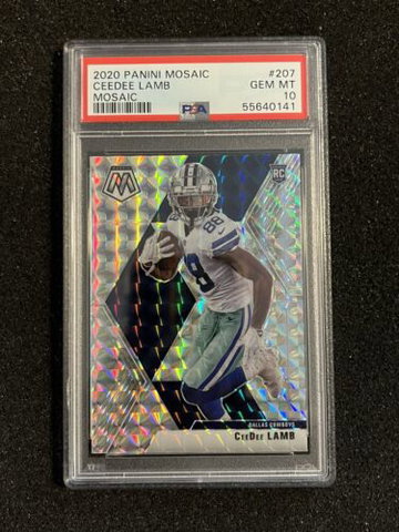 2020 Panini Mosaic CeeDee Lamb #207 Silver Mosaic Prizm Rookie PSA 10 Gem Mint