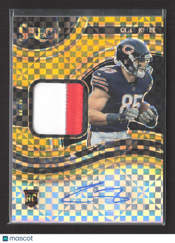 2021 Panini Select Prizm Cole Kmet #RSM-CKM Gold Checkerboard /10 Patch RC