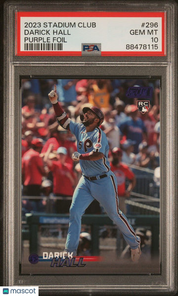 2023 Stadium Club Darick Hall #296 Purple Rookie PSA 10