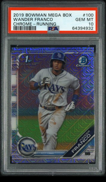 💎🧨 2019 Bowman Chrome 1st Mega Box WANDER FRANCO MOJO ROY RC #100 PSA 10 ⚾️🐐
