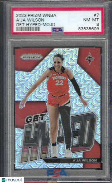 2023 Panini Prizm WNBA Get Hyped A'ja Wilson #7 Mojo PSA 10