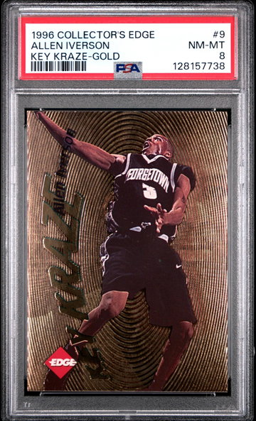 1996 Collector's Edge Key Kraze Gold Allen Iverson #9 /1000 PSA 8