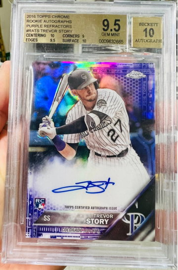 2016 Topps Chrome Purple /250 Trevor Story BGS 9.5/10
