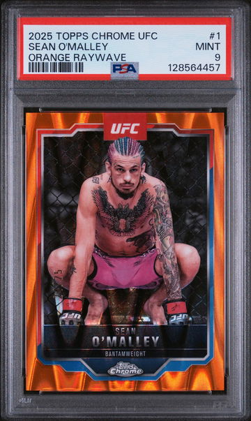 2025 Topps Chrome UFC Orange Raywave Sean O'Malley #1 /25 PSA 9