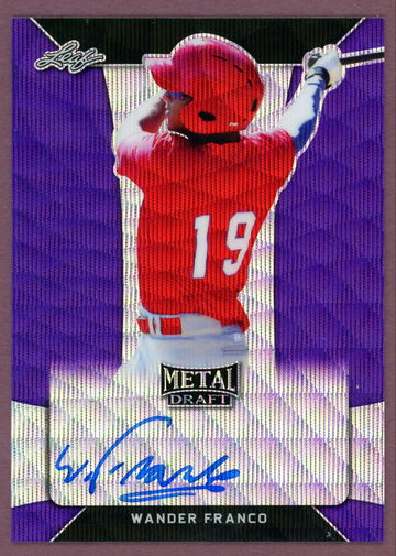 2018 LEAF METAL DRAFT PRISMATIC PURPLE WANDER FRANCO AUTO NUMBERED 15/15
