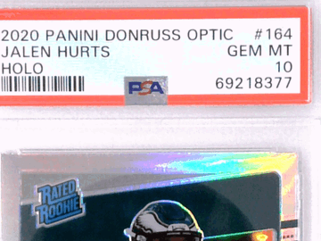 2020 Panini Donruss Optic Jalen Hurts #164 Holo PSA 10 NFL Football Trading Card