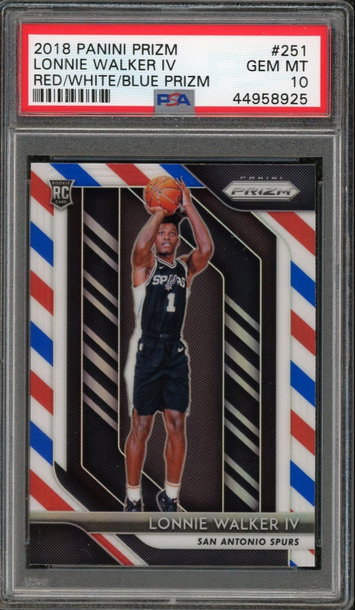Lonnie Walker IV 2019 Panini Red/White/Blue Prizm PSA 10