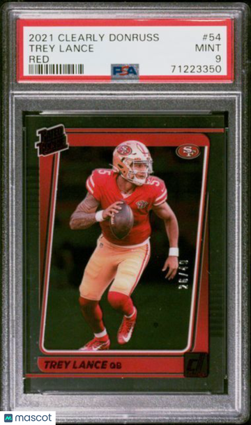 2021 Panini Clearly Donruss Trey Lance #54 Red PSA 9