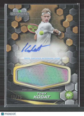 2024 Topps Graphite Tennis Toby Kodat #GSR-TKT /25 Event-Used Memorabilia Graphite Signature Relics Card RC