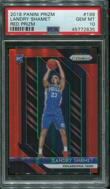 2018 Prizm Landry Shamet Red Prizm Rookie RC #199 33/299 PSA 10