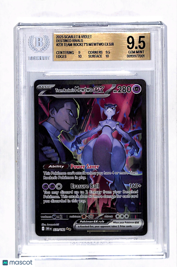 2025 Pokemon TCG Scarlet & Violet Destined Rivals Team Rocket's Mewtwo ex SIR #231 BGS 9.5