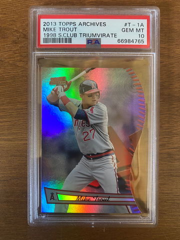 2013 Topps Archives 1998 Stadium Club Triumvirate Mike Trout #T-1A PSA 10 Insert