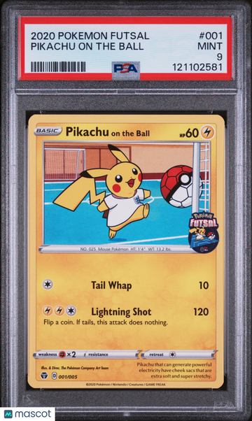 2020 Pokemon Futsal Pikachu On The Ball PSA 9 #001