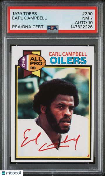 1979 Topps Earl Campbell #390 PSA 7 Auto 10