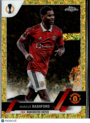 Marcus Rashford 2023 Topps Chrome UEFA Club Competitions Gold Speckle /50 Manchester United