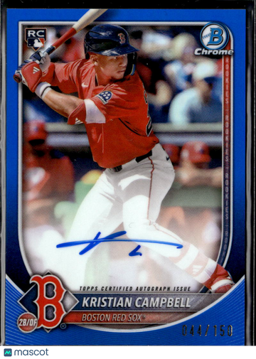 2025 Topps Bowman Chrome Kristian Campbell #CRA-KC Blue Refractor /150 RC