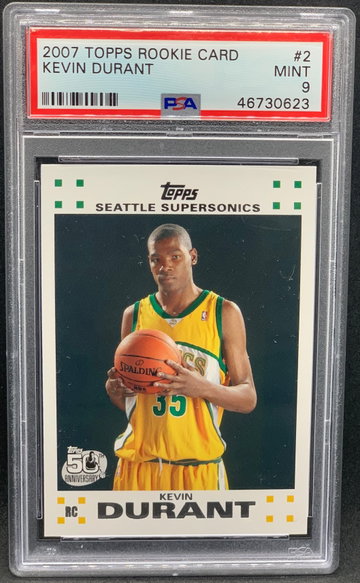 Kevin Durant 2007 Topps Rookie PSA 9
