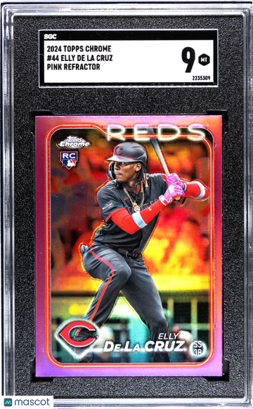 2024 Topps Chrome Elly De La Cruz #44 Pink Refractor SGC 9