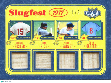 Steve Garvey Jim Rice George Foster Gary Carter 2025 Leaf Lumber Slugfest Game-used bats /8 Cincinnati Reds Los Angeles