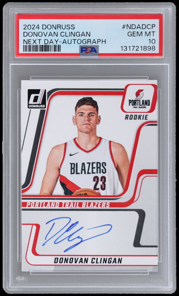 2024 Panini Donruss Donovan Clingan Next Day Autograph PSA 10