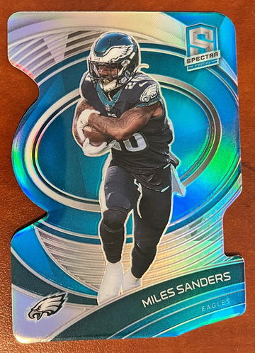 2021 Panini Spectra #79 Philadelphia Eagles Miles Sanders NEON BLUE Die-Cut /50