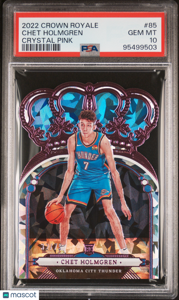 2022 Panini Crown Royale Chet Holmgren #85 Crystal Pink PSA 10