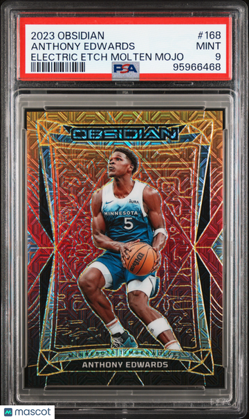 2023 Panini Obsidian Anthony Edwards #168 Electric Etch Molten Mojo PSA 9