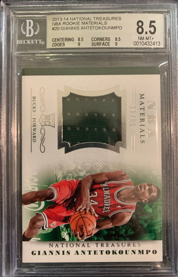 GIANNIS ANTETOKOUNMPO NATIONAL TREASURES ROOKIE MATERIALS #/99