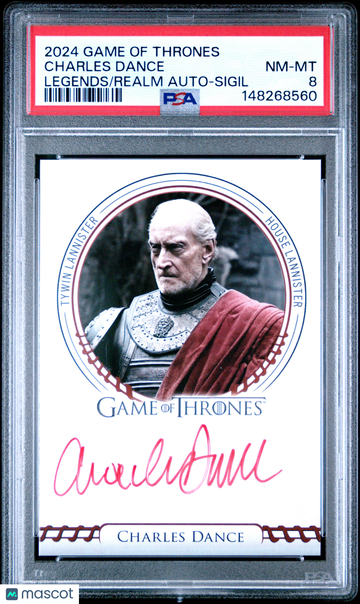 2024 Rittenhouse Game Of Thrones: Legends Of The Realm Autographs Charles Dance PSA 8
