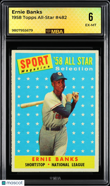 1958 Topps Ernie Banks #482 All-Star MBA 6