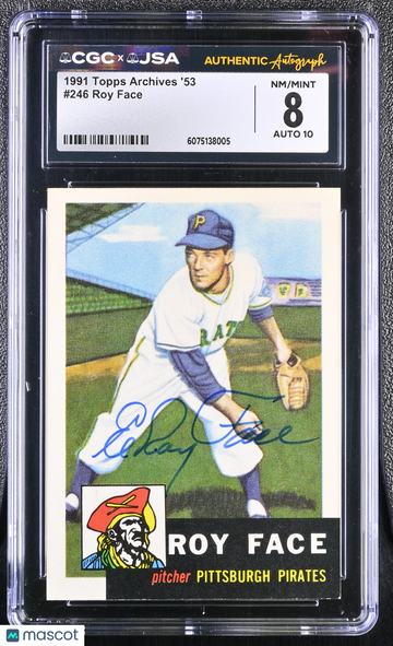1991 Topps Archives '53 Baseball Roy Face #246 Hand Signed Auto CGC 8 JSA Auto 10